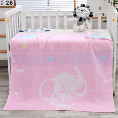 Chăn cotton 2 lớp chăn trẻ em 100*100 chăn trẻ em khăn tắm vuông hoạt hình dễ thương cho bé mẫu giáo 1 mét