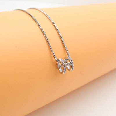 Zircon chữ H dây chuyền thép titan nữ mùa hè mới cao cấp nhẹ sang trọng thiết kế thích hợp dây chuyền xương đòn chất lượng cao