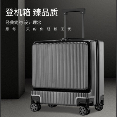 Phía Doanh Nhân Mở Vali 18 Inch Nội Trú Mở Mặt Trước Xe Đẩy Vali Đa Năng Mật Khẩu Bao Da