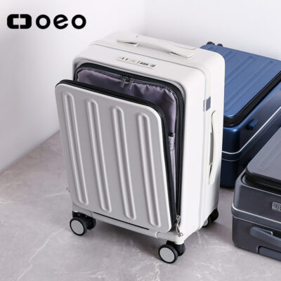 Oeo kinh doanh phía trước mở vali nữ 20 inch lên máy bay mật khẩu hộp bên mở hộp xe đẩy vali khung nhôm nam