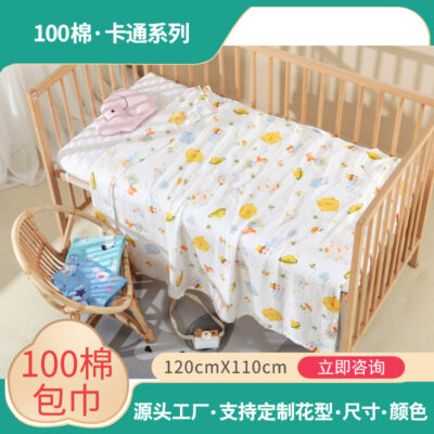 100 cotton loạt phim hoạt hình khăn gạc cho bé khăn tắm sơ sinh ôm chăn chăn quấn bọc khăn chăn túi tấm