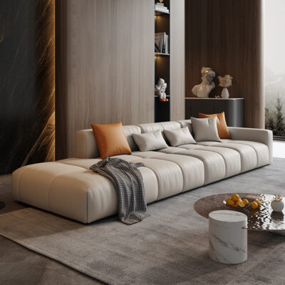 Công nghệ tối giản của Ý sofa vải kích thước phòng khách căn hộ tối giản hiện đại Mô-đun sáng tạo Bắc Âu ghế sofa hàng thẳng