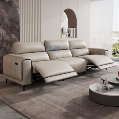 Zero dựa vào tường không gian hạng nhất cabin điện đa chức năng sofa phòng khách rạp hát tại nhà da thật lưới màu đỏ lớp trên cùng da bò