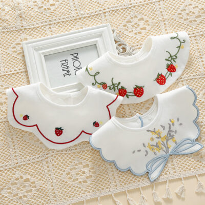 Ksj Nước bọt khăn bé chống thấm Yếm cho bé Yếm cotton nguyên chất xoay 360 độ chống khạc sữa hạng A 3 gói
