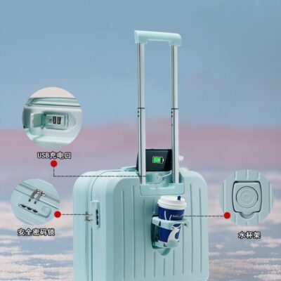 Vali Nữ Nội Vụ 18 Inch Phiên Bản Hàn Quốc Đa Năng Đựng Ly Vali Bánh Xe Đa Năng Siêu Nhẹ Mật Khẩu Xe Đẩy Nam