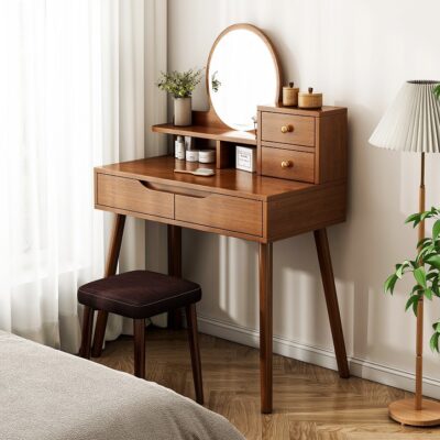 Bàn trang điểm phong cách Trung Quốc mới ánh sáng sang trọng cảm giác cao cấp bàn trang điểm lưu trữ tích hợp bàn trang điểm phòng ngủ tối giản hiện đại