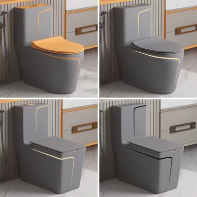 Hộ gia đình màu cam nhà vệ sinh cá tính siphon bơm màu gốm nhà vệ sinh màu xám nhà vệ sinh khử mùi chỗ vệ sinh nhà vệ sinh