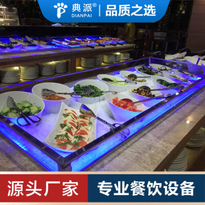 Nhà hàng khách sạn bàn tiệc buffet bàn hải sản bàn bảo quản thực phẩm nhà sản xuất thiết bị sản xuất bàn tiệc buffet ướp lạnh phát quang