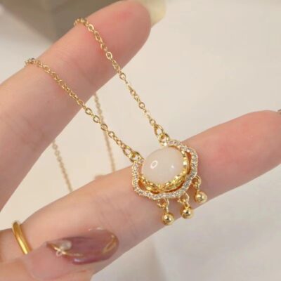 Live Ping An Khóa Vòng Cổ Nữ Mạ Bạc 925 Chuỗi Xương Đòn Trang Sức Gian Hàng Xưởng Sản Xuất Bán Buôn Phụ Kiện Nhỏ Vàng 18K Bán Hàng Trực Tiếp