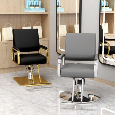 Ghế làm tóc thời trang ghế cắt tóc salon tóc đơn giản salon làm tóc bằng thép không gỉ xoay nâng ghế cắt tóc