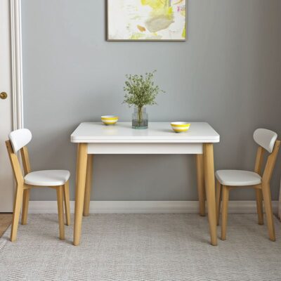 Căn hộ nhỏ bàn ăn gấp gọn bàn ăn kính thiên văn kết hợp bàn ăn gia đình bàn ăn hiện đại tối giản bàn ăn gỗ nguyên khối