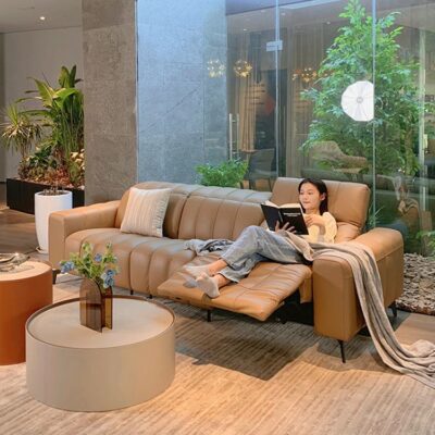 Sofa da điện đa năng phòng khách tối giản hiện đại Căn hộ nhỏ Ý Ý Dieson Bắc Âu Ý tối giản