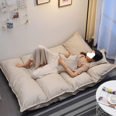 Cũi người sofa lười đôi tatami gấp căn hộ nhỏ lưới màu đỏ đơn giản sàn sofa giường đôi công dụng