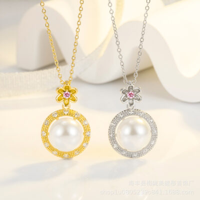 Thời Trang Vòng Mới Mặt Dây Chuyền Nữ Nhẹ Sang Trọng Thanh Lịch Micro Dát Zircon Hình Học Vòng Cổ Xương Đòn Dây Chuyền Bán Buôn