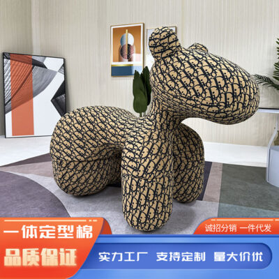 Động vật sáng tạo phim hoạt hình rập khuôn ghế ngựa bông lưới ghế màu đỏ mới trang trí phòng khách chỗ ngồi cho chó con