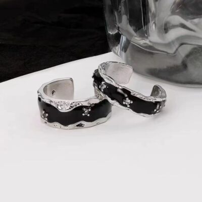 Đậm loạt ánh sáng sang trọng kim cương giả Nhẫn đôi mở nhẫn hợp thời trang nam thích hợp thiết kế phụ kiện hợp thời trang nữ cao cấp cảm giác nhẫn