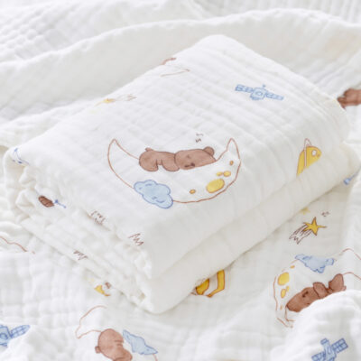 Khăn tắm cho bé cotton gạc bốn lớp mật độ cao đồ dùng cho trẻ sơ sinh trẻ em chăn khăn được sơ sinh ôm chăn quấn
