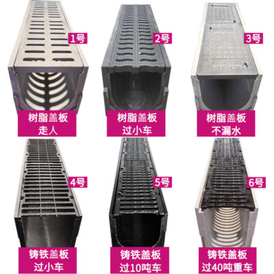 Mương thoát nước nhựa cường độ cao Taurus SMC Mương thoát nước hoàn thiện tuyến tính Mương thoát nước hình chữ U Mương thoát nước nhựa