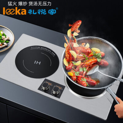 Bếp điện cảm ứng nhúng đôi bếp gia đình công suất cao 3500W hai đầu lõm bằng thép không gỉ nhúng xào cảm ứng