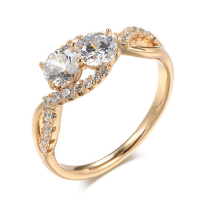AliExpress chúc nhẫn mới thời trang sáng tạo giả moissanite nhẫn kim cương nhẫn vàng hồng nhẫn nữ
