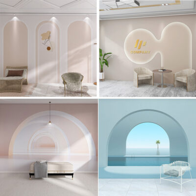 3D Bắc Âu Hình Vòm Giấy Dán Tường Đơn Giản Lưới Đỏ Cửa Hàng Quần Áo Phòng Khách Nền Treo Tường Hình Ảnh Mở Rộng Bức Tranh Tường