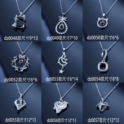 Mặt Dây Chuyền Trống Giá Đỡ Đường Khối Lập Phương 6*8 10*14 Nhỏ Giọt 7*10 Vòng 8*8 Móng Nghệ Thuật Giá Đỡ Kim Cương Vòng Cổ Đính Đá Zircon Mặt Dây Chuyền Nữ