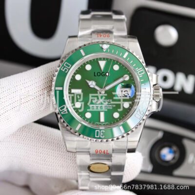 Laojia cơ khí hoàn toàn tự động bằng thép không gỉ dạ quang đồng hồ nam màu xanh đen dòng nước ma dòng Lux thương mại nước ngoài để phân phối