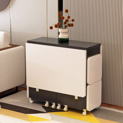 Hộ gia đình bàn ăn gấp di động cho thuê kính thiên văn hình chữ nhật đơn giản căn hộ nhỏ đa chức năng bàn ghế kết hợp bàn ăn