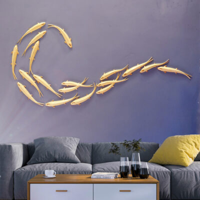 Trang trí tường mặt dây chuyền cá ánh sáng nền phòng khách sang trọng trang trí tường sáng tạo trang trí treo tường trang trí tường nhà hàng trang trí