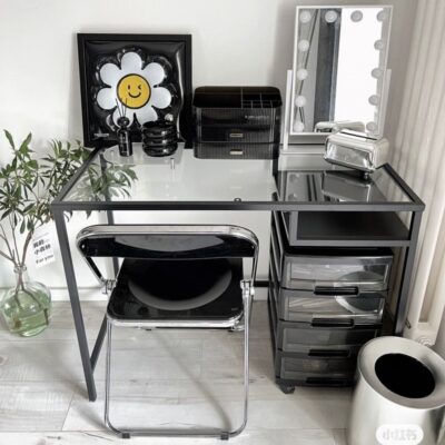 Bàn trang điểm bàn trang điểm ghế phòng ngủ đơn giản hiện đại trong suốt căn hộ nhỏ dày chắc chắn bàn trang điểm