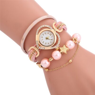 AliExpress Đa Cấp Đính Hạt Tình Yêu Mặt Quanh Co Vòng Tay Đồng Hồ Nữ Trang Trí Sáng Tạo Phong Cách Dân Tộc Đồng Hồ Nữ Xu Hướng