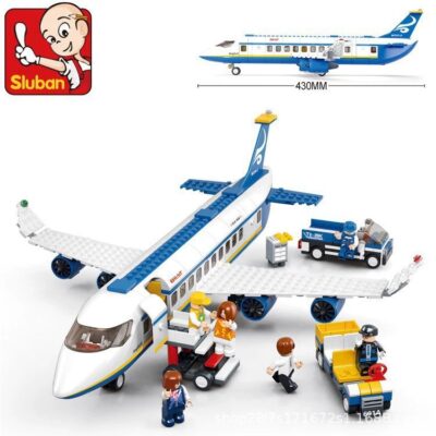 Little Luban Máy bay Airbus Hàng không Chở hành khách Hàng không vũ trụ Series Đồ chơi khối xây dựng lắp ghép 6 tuổi 0366