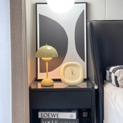 Đồng hồ quả lắc để bàn ins kem gió bong bóng đồng hồ nhà mềm mại trang trí để bàn tắt tiếng đồng hồ treo tường có thể đứng đồng hồ