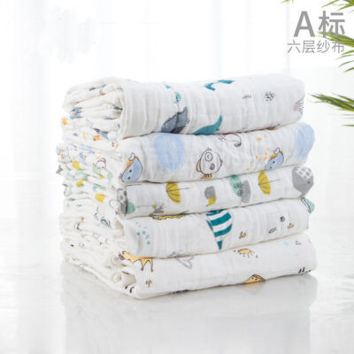Khăn tắm cho bé 6 lớp gạc siêu mềm thấm hút sơ sinh khăn tắm trẻ em sơ sinh khăn tắm lớn