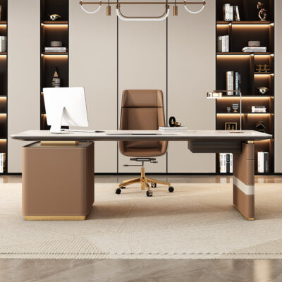 Bàn làm việc bằng đá nhẹ sang trọng, yên xe, bàn làm bằng gỗ nguyên khối, bàn làm việc cao cấp của Ý, bàn học văn phòng