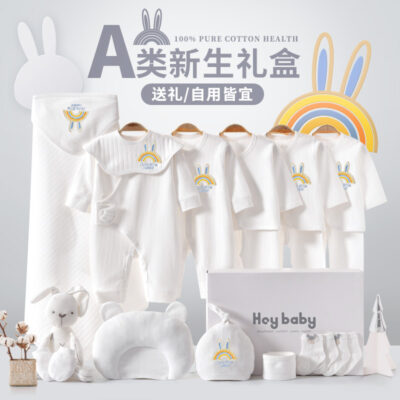 Thỏ Bé Sơ Sinh Tặng Cotton Nguyên Chất Sơ Sinh Nam Nữ Cho Bé Mùa Đông Quần Áo Cho Bé Phù Hợp Với Tiếp Liệu Daquan