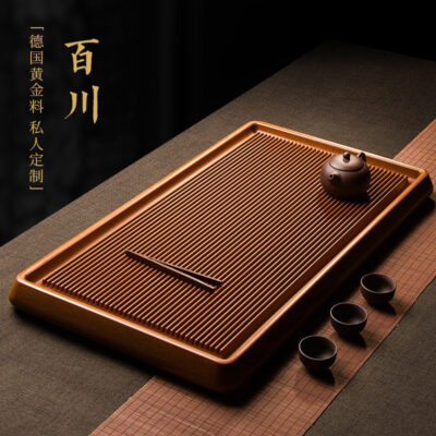 Khay trà Bakelite cao cấp màu vàng của Đức hộ gia đình Đài Loan khay trà nhựa đơn giản biển kung fu đồ dùng kích thước mẫu hiện đại Đẹp sang trọng