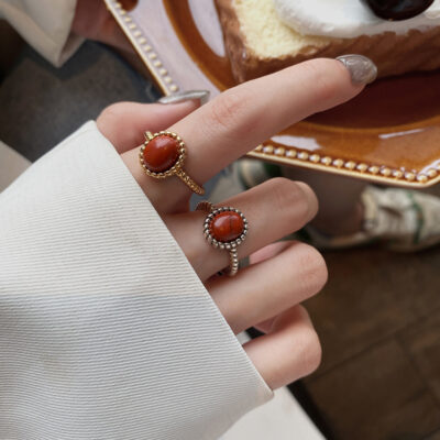 Hợp thời trang mới Ruby Girls Vòng mở Thiết kế xoắn đơn giản Chỉ số có thể điều chỉnh Nhẫn bán buôn