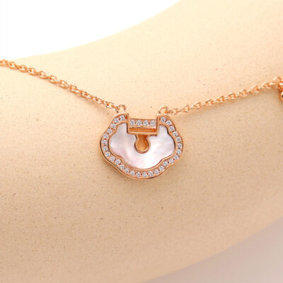 S925 Bạc Khóa Nhỏ Màu Đỏ Như Ý Vòng Cổ Ngôi Sao Cùng Phong Cách Khóa Trái Tim Mặt Dây Chuyền Mã Não Đỏ Tuổi Thọ Khóa Phong Cách Trung Quốc Chuỗi Xương Đòn