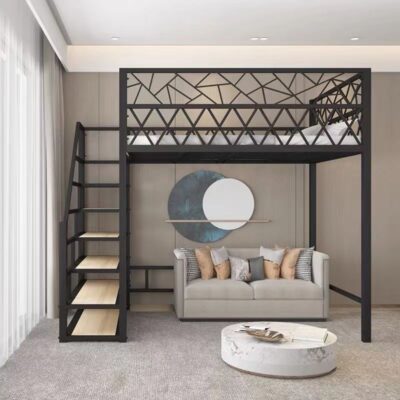 Bắc Âu dày đa chức năng tiết kiệm không gian giường gác xép cao và giường thấp giường cao song công giường gác xép trẻ em cao lan can