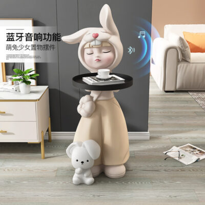[Loa lưu trữ] Cô Gái Thỏ Phòng Khách từ trần đến sàn Trang Trí Nhà Trang Trí Tủ Tivi Sofa Khay Bên Cạnh Quà Tặng