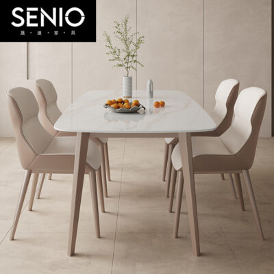 Bàn ăn đá phiến SENIO hiện đại tối giản ánh sáng sang trọng bàn ghế phòng ăn gia đình căn hộ nhỏ kết hợp bàn ăn hình chữ nhật