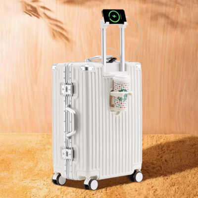 Vali đa năng khung nhôm sạc 24 bánh xe đẩy vali đa năng 26 inch nam nữ hộp mật khẩu