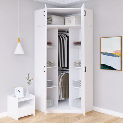 Tủ quần áo góc 90 độ tối giản phòng ngủ gia đình căn hộ nhỏ góc phòng ngủ chính 7 chữ kết hợp tủ quần áo bàn chữ L