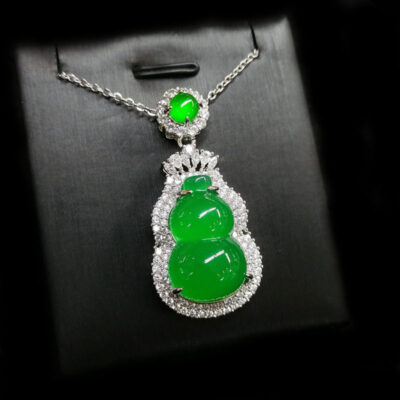 Chalcedony bầu mã não tự nhiên Yang bầu xanh dát đầy mặt dây chuyền kim cương Mặt dây chuyền ngọc bích Fulu nhà máy bán hàng trực tiếp