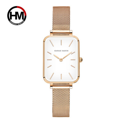 Xuyên Biên Giới AliExpress Nhật Bản Phong Trào Ánh Sáng Sang Trọng Retro Vuông Đồng Hồ Chống Nước Thời Trang Nhỏ Đồng Hồ Vuông Nữ Bán Buôn