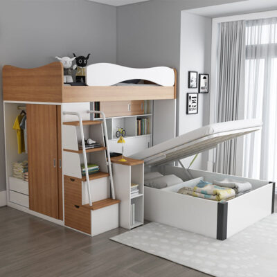Giường tầng so le giường trẻ em tủ quần áo giường cao thấp giường tầng đa năng căn hộ nhỏ giường tầng lên xuống