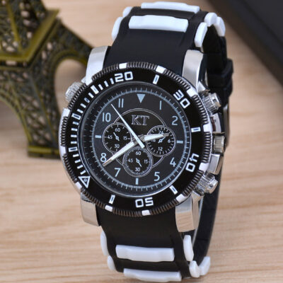Đồng hồ nam thể thao sáu lỗ bán chạy xuất khẩu xu hướng thời trang đồng hồ thạch anh silicon đồng hồ nam bán buôn