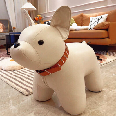 Ghế đẩu chó chiến Pháp sáng tạo động vật ngồi ghế sofa trẻ em trang trí phòng khách ghế thay giày cao từ trần đến sàn băng ghế màu đỏ