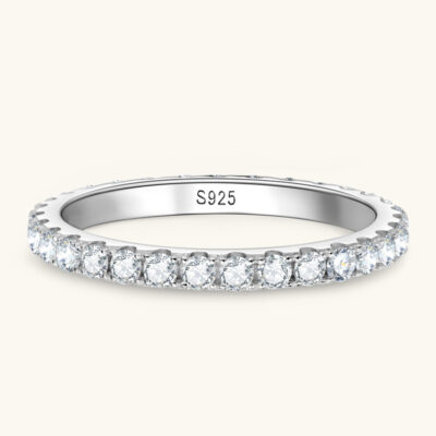 2023 lưới mới thủy triều đỏ ins moissanite nhẫn kim cương không phai thiết kế thích hợp nhẫn bạc 925 nhẫn đôi